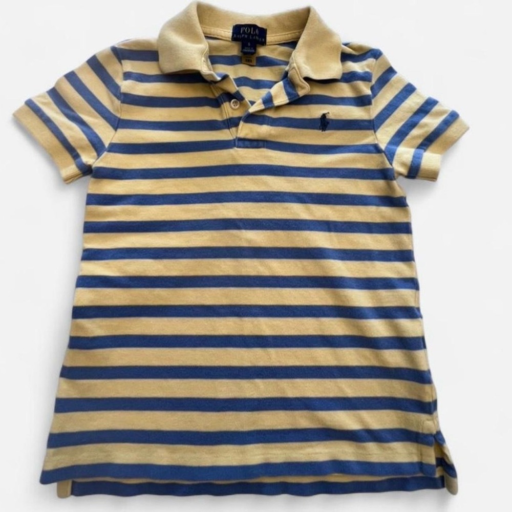Ralph Lauren Kids Polo Shirt with Blue and Yellow Stripes Size 6